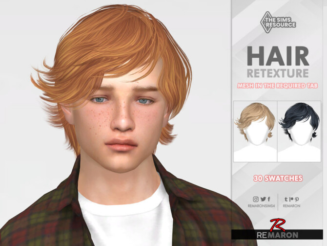 Sims 4 Short curls (LEON) Hair by remaron at TSR