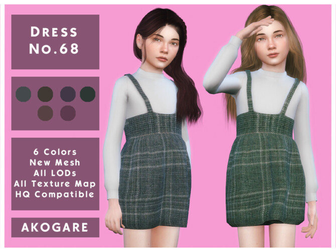 Sims 4 Dress No.68 by  Akogare  at TSR
