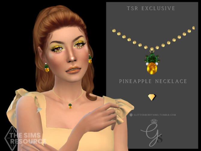 Sims 4 Pineapple Necklace by Glitterberryfly at TSR