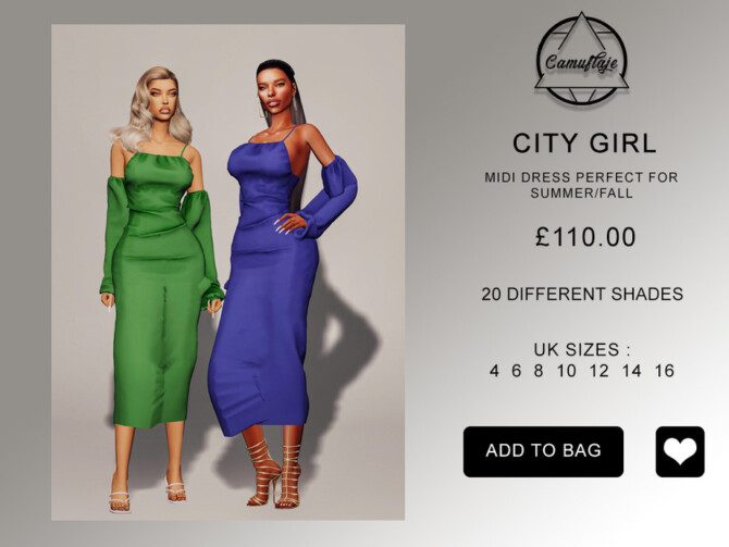 Sims 4 City Girl   Dress by Camuflaje at TSR