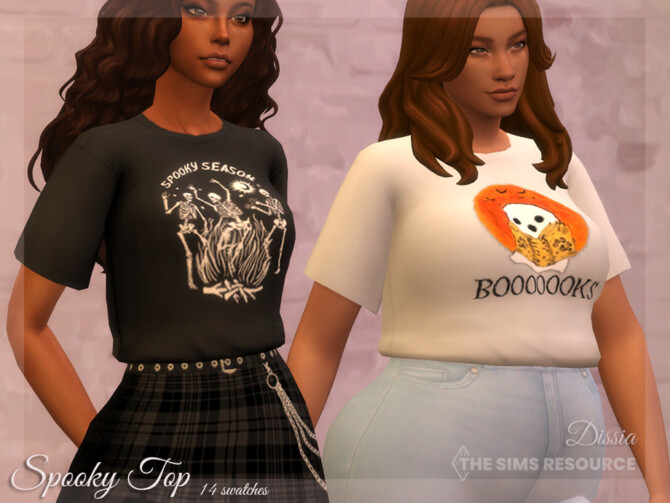 Sims 4 Spooky Top by Dissia at TSR
