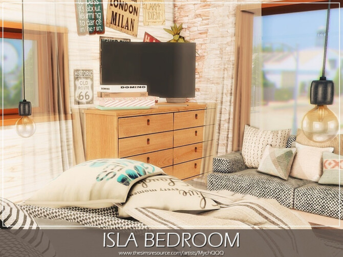 Sims 4 Isla Bedroom by MychQQQ at TSR