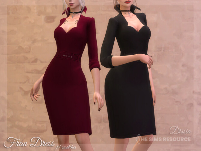 Sims 4 Fran Dress by Dissia at TSR