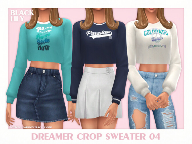 Sims 4 Dreamer Crop Sweater 04 by Black Lily at TSR