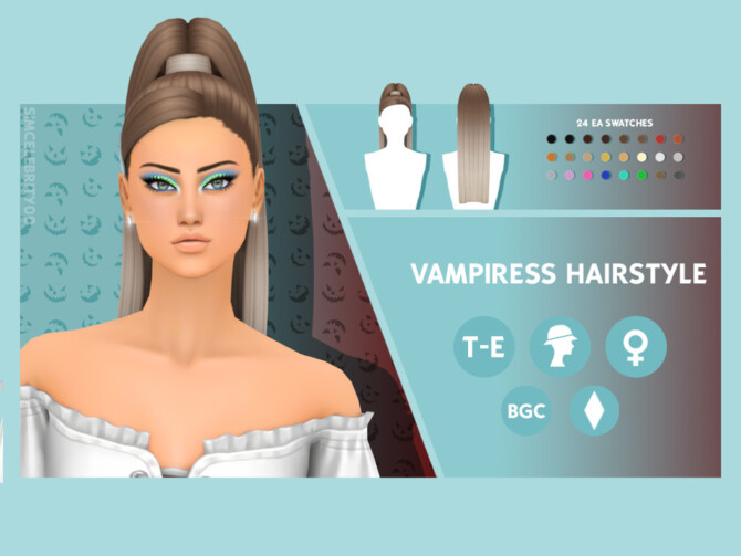 Sims 4 Vampiress Hairstyle by simcelebrity00 at TSR