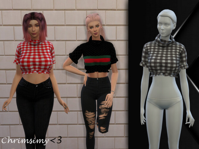 Sims 4 Short Sleeve Ruffle Top by chrimsimy at TSR