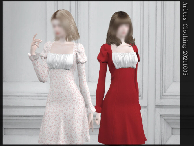 Sims 4 Vintage dress 2 20211005 by Arltos at TSR