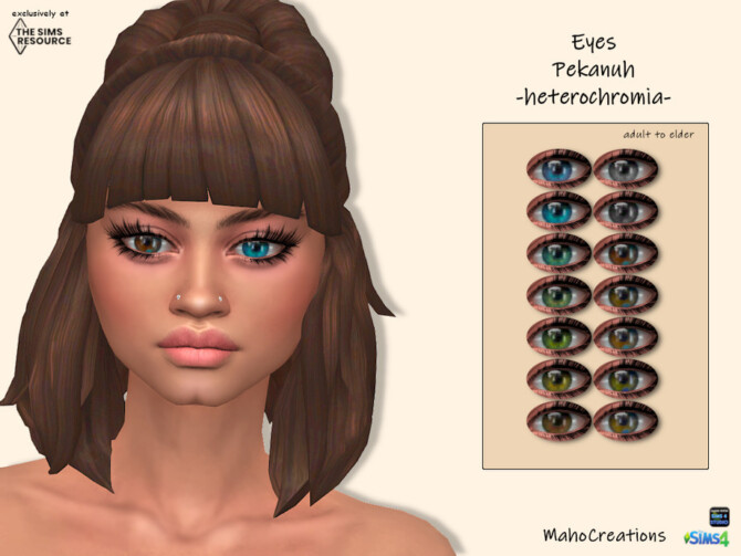 Sims 4 Eyes Pekanuh Heterochromia by MahoCreations at TSR