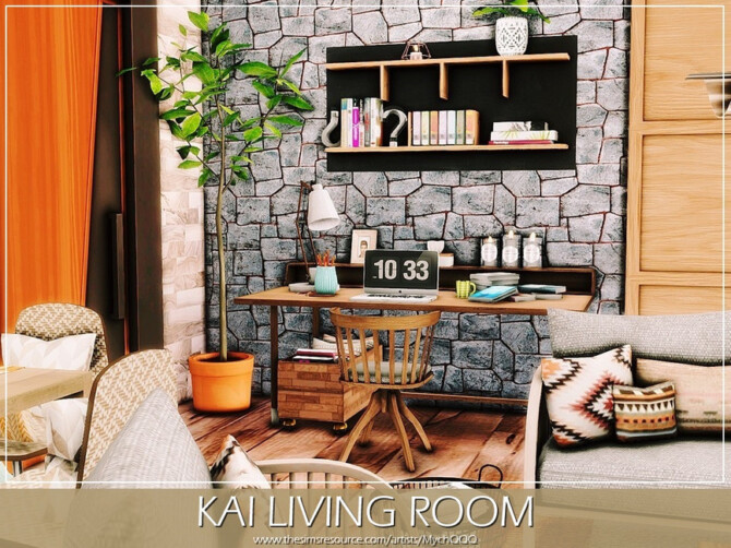 Sims 4 Kai Living Room by MychQQQ at TSR