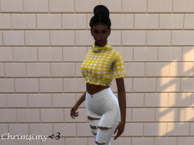 Sims 4 Short Sleeve Ruffle Top by chrimsimy at TSR