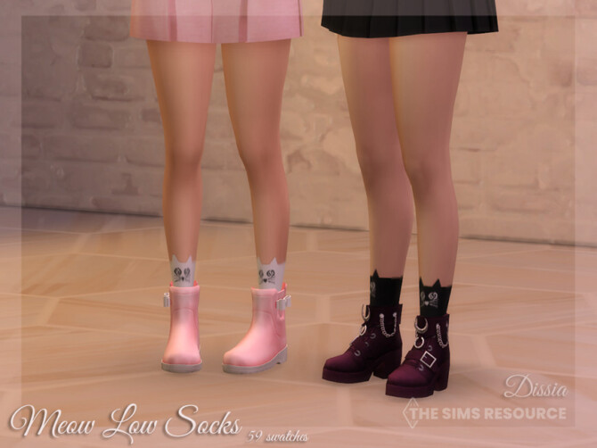 Sims 4 Meow Low Socks by Dissia at TSR