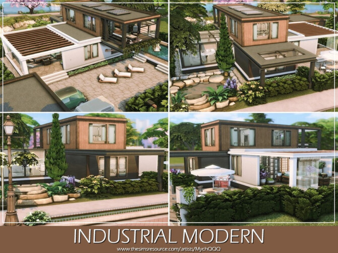 Sims 4 Modern Industrial Home by MychQQQ at TSR