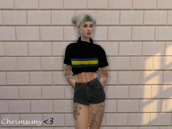 Sims 4 Short Sleeve Ruffle Top by chrimsimy at TSR