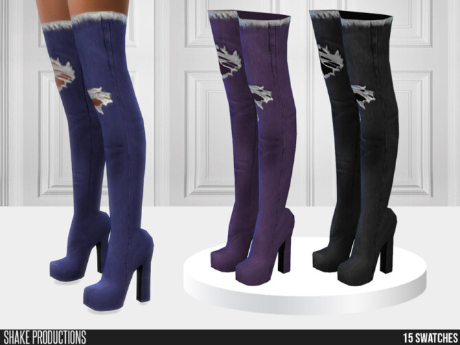 Sims 4 788   Denim High Heel Boots by ShakeProductions at TSR