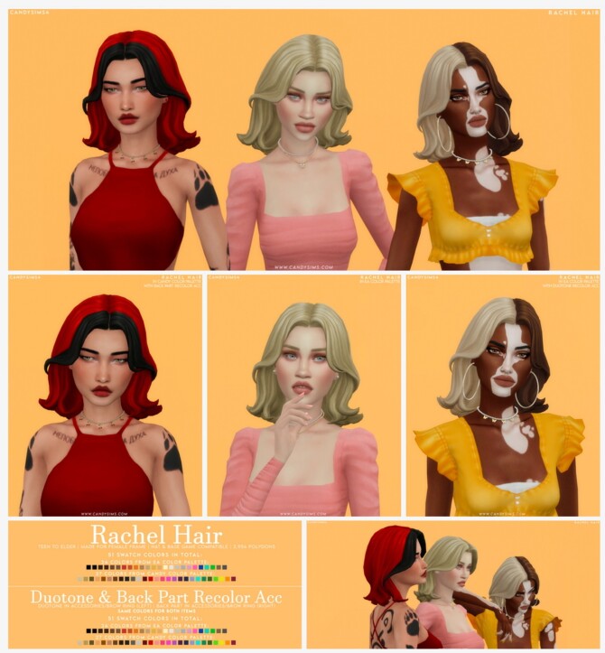 Sims 4 RACHEL cute short hair at Candy Sims 4