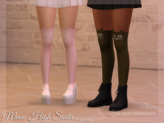 Sims 4 Meow High Socks by Dissia at TSR