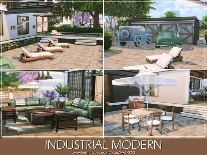 Sims 4 Modern Industrial Home by MychQQQ at TSR