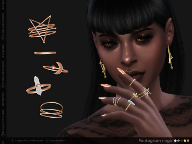 Sims 4 Pentagram rings by sugar owl at TSR