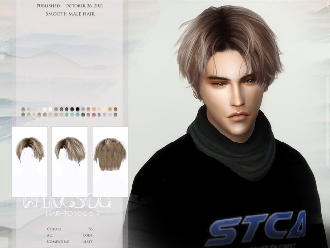 Sims 4 Smooth male hair TO1026 by wingssims at TSR