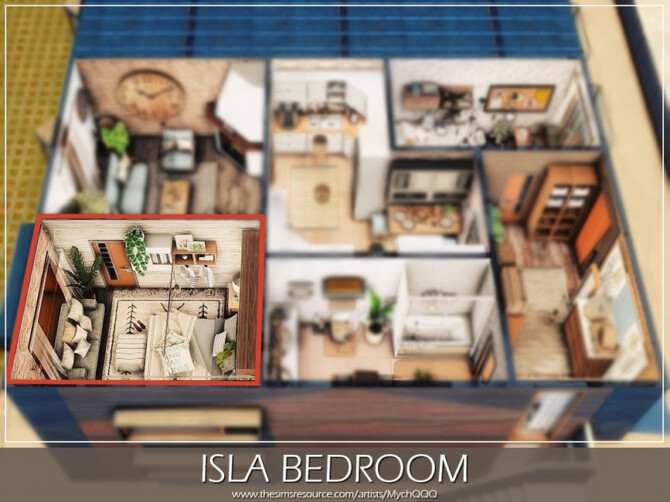 Sims 4 Isla Bedroom by MychQQQ at TSR