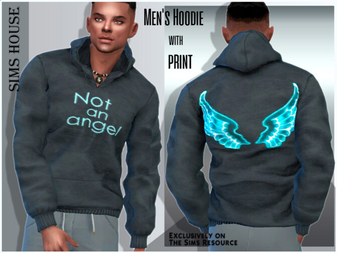 Sims 4 Mens Hoodie with print by Sims House at TSR
