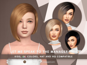 Let Me Speak to The Manager Hair kids by SonyaSimsCC at TSR