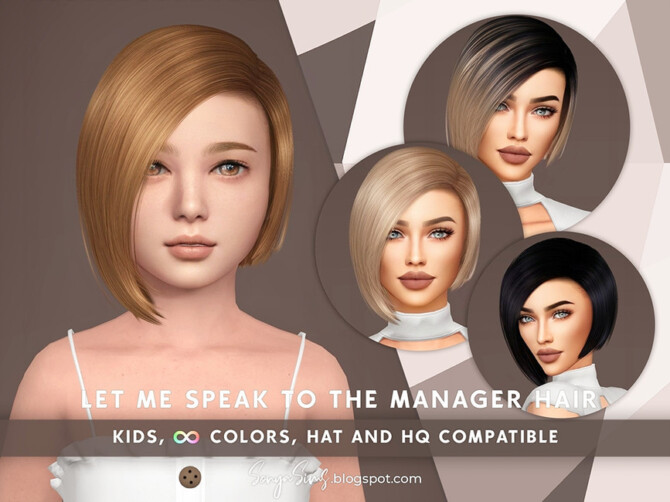 Sims 4 Let Me Speak to The Manager Hair kids by SonyaSimsCC at TSR