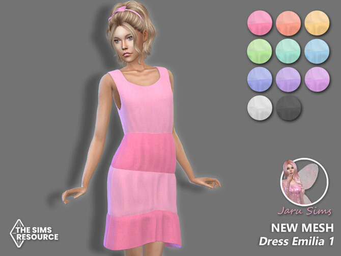 Sims 4 Dress Emilia 1 by Jaru Sims at TSR