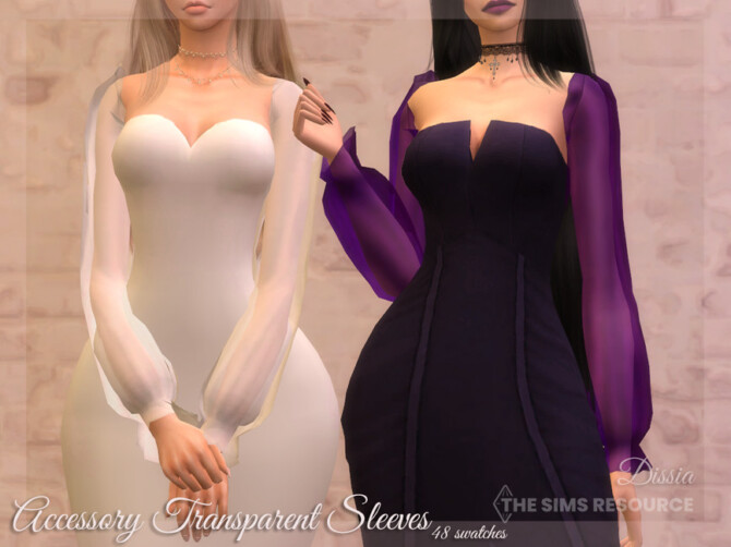 Sims 4 Accessory Transparent Sleeves by Dissia at TSR