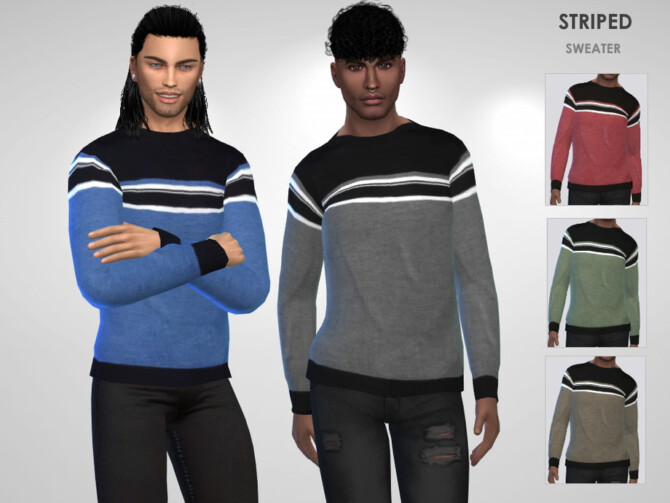 Sims 4 Striped Sweater by Puresim at TSR