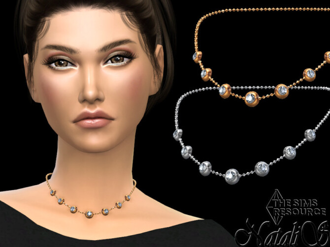 Sims 4 Graduated bezel diamond necklace by NataliS at TSR