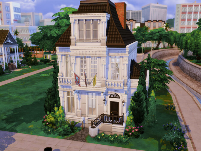 Sims 4 White Rose House by GenkaiHaretsu at TSR