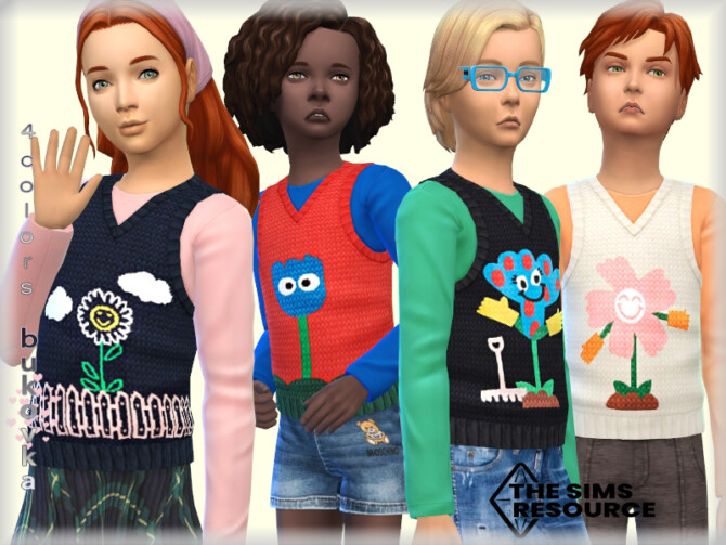 Sims 4 Knitted Vest by bukovka at TSR