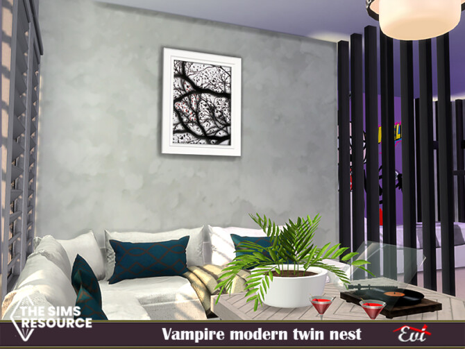 Sims 4 Vampire Modern Twin Nest by evi at TSR
