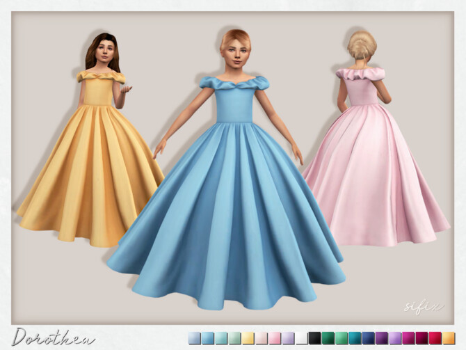Sims 4 Dorothea Formal Dress for girls by Sifix at TSR