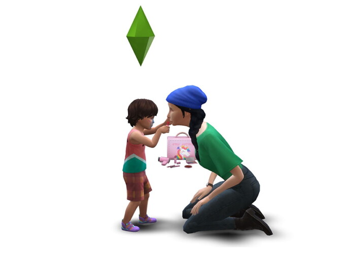 Sims 4 Functional toddler makeup kit by PandaSamaCC at TSR