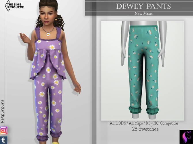 Sims 4 Dewey Pants by KaTPurpura at TSR