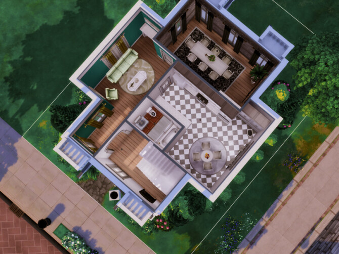 Sims 4 White Rose House by GenkaiHaretsu at TSR