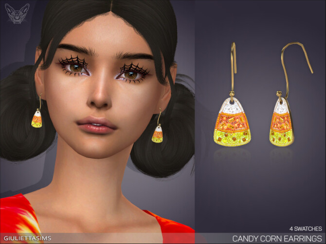 Sims 4 Candy Corn Earrings by feyona at TSR
