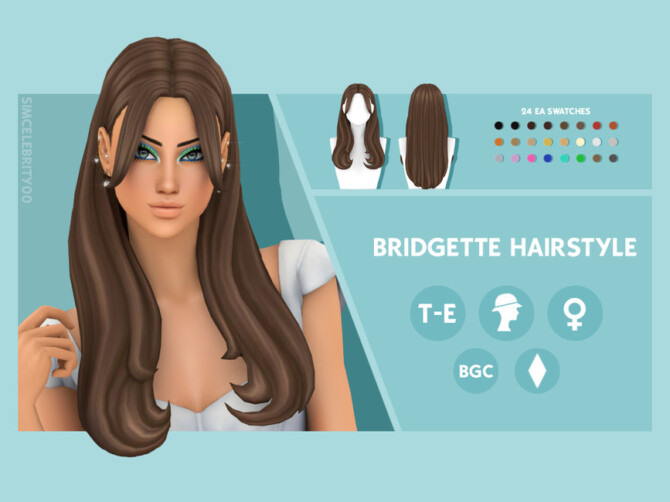Sims 4 Bridgette Hairstyle by simcelebrity00 at TSR