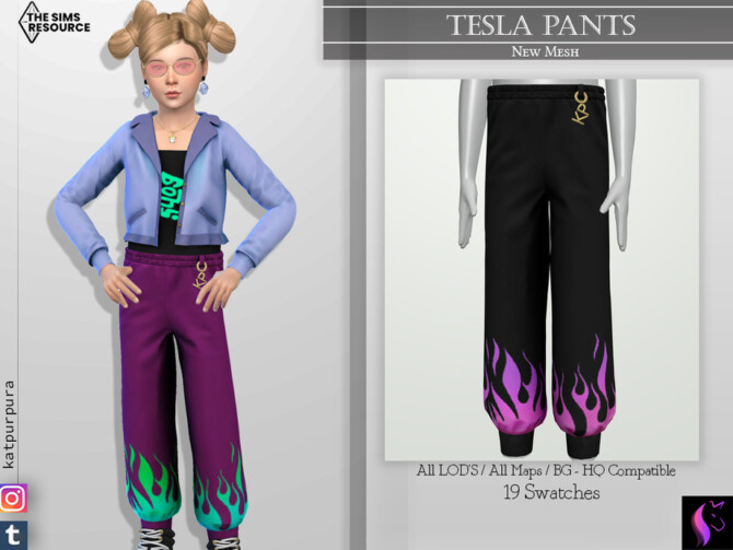 Sims 4 Tesla Pants by KaTPurpura at TSR