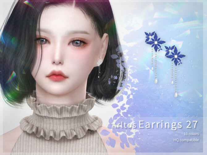 Sims 4 Flower earrings 2 by Arltos at TSR