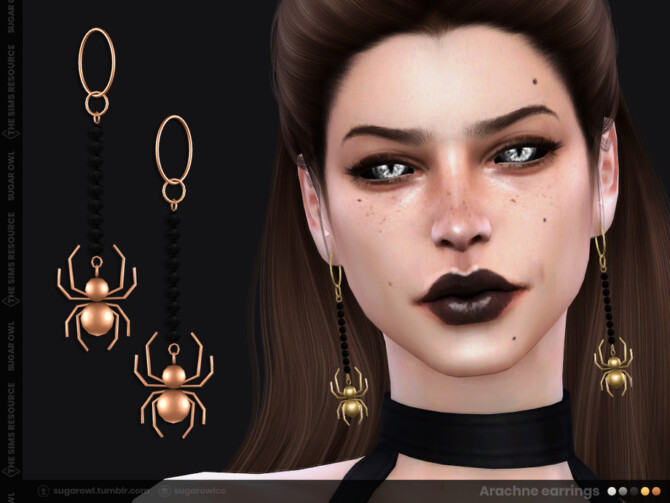 Sims 4 Arachne earrings by sugar owl at TSR