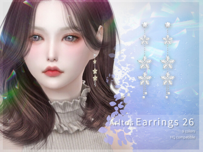 Sims 4 Flower earrings 26 by Arltos at TSR