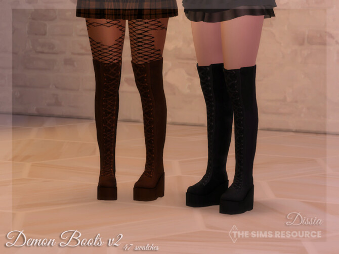 Sims 4 Demon Boots v2 (With Laces) by Dissia at TSR
