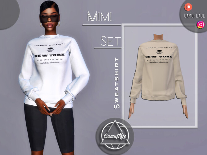 Sims 4 Mimi Set   Sweatshirt by Camuflaje at TSR