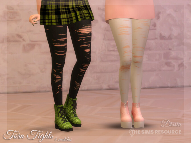 Sims 4 Torn Tights by Dissia at TSR