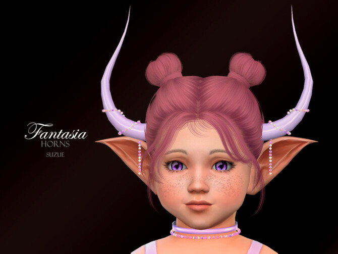 Sims 4 Fantasia Horns Toddler by Suzue at TSR