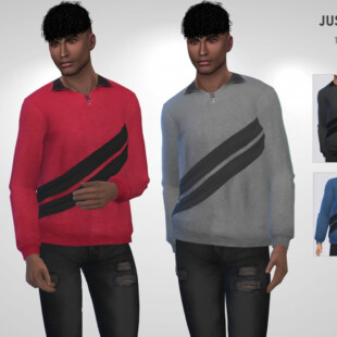 Grey and Navy Branded Hoodie by lillka at TSR » Sims 4 Updates