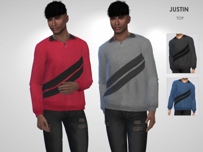 Sims 4 Justin Top by Puresim at TSR